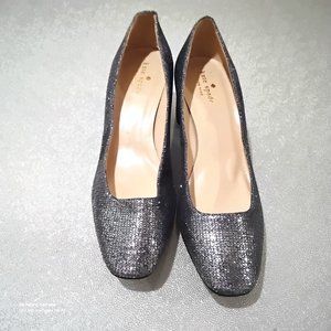 Kate Spade New York Gray/Silver Glitter 3" Pumps Round/Square Toe 9.5B New W/O/B